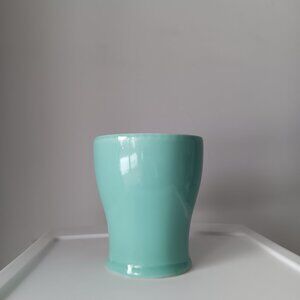 Edible Arrangements Ceramic Flower Vase Aqua 6" Tall Shaped Cylindrical Gifts
